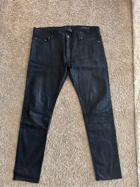 Saint Laurent Paris D02 Black Coated Skinny Jeans 36 Japan Hedi Slimane